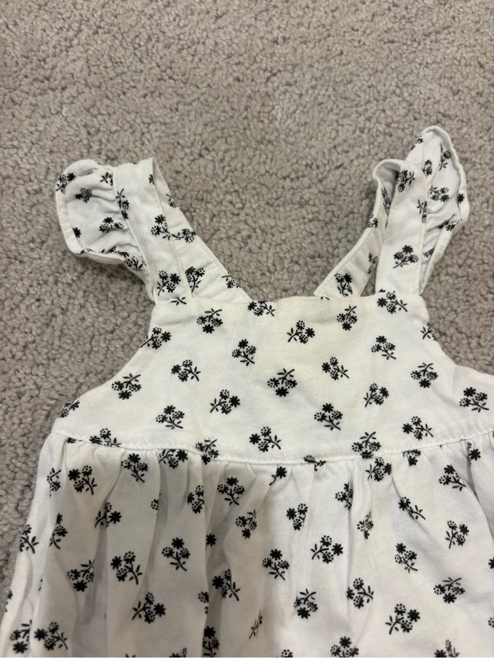 GAP White Floral Print Baby One-Piece